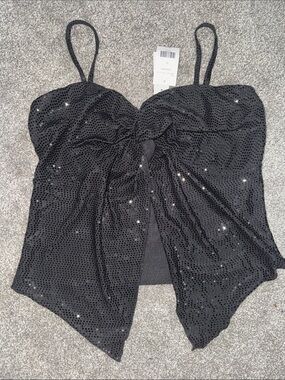 Willow Black Satin Top